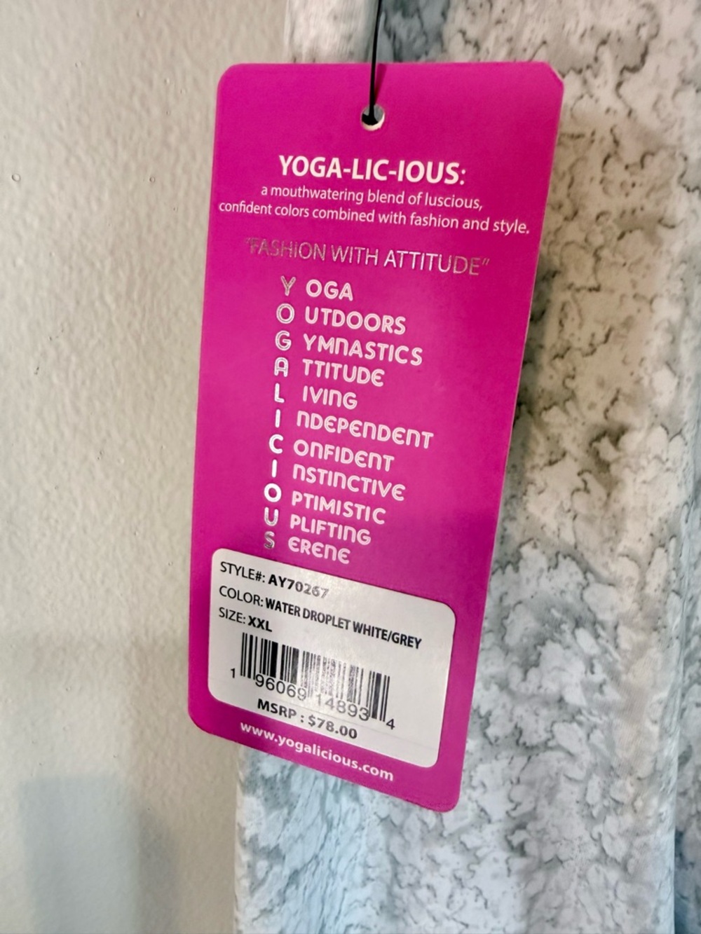 Yogalicious WATER DROPLET WHITE/GREY Leggings - Picture 6 of 6
